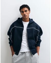 ASOS - Ensemble 2 pièces oversize coupe carrée hoodie zippé avec passepoil, - Lyst