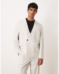 ASOS - Chaqueta De Traje Jaspeado De Corte Cuadrado De Tejido Texturizado De -Blanco - Lyst