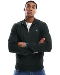 Fred Perry - Sweat à col zippé - forêt - Lyst