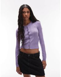 Tommy Hilfiger - Pointelle Crew Neck Cardigan - Lyst