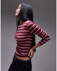 TOPSHOP - Stripe Long Sleeve Everyday Tee - Lyst