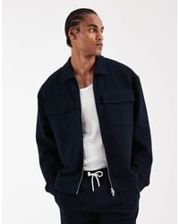 ASOS - Relaxed Zip Through Jacket - Lyst