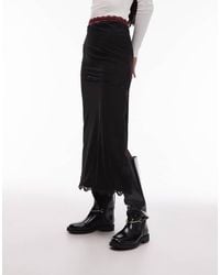 ASOS - Slip-Rok Van Halfdoorschijnend Mesh Met Kanten Rand - Lyst