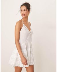 Miss Selfridge - Beach Cheesecloth Dropped Waist Mini Dress - Lyst