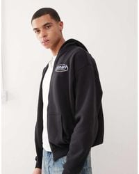 Karlkani - Signature Chrome Zip Through Logo Hoodie With Back Print - Lyst