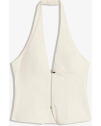 Bershka - – neckholder-oberteil aus bengaline - Lyst