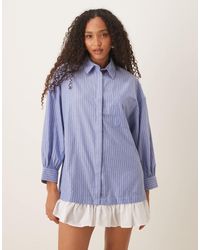 ASOS - – langärmliges mini-hemdblusenkleid - Lyst