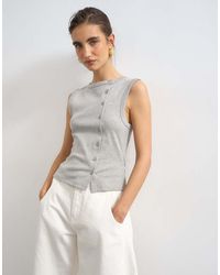 TOPSHOP - Button Through Vest - Lyst