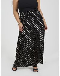 Brave Soul - Curve Polka Dot Maxi Skirt With Adjustable Tie Waist - Lyst