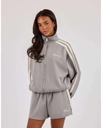 CERNUCCI - Funnel Neck Taping Zip Through Track Jacket - Lyst