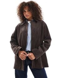 ASOS - Faux Suede Car Coat - Lyst