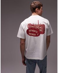 Caterpillar - Camiseta Blanca Con Estampado Trasero De Wwr - Lyst
