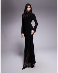 asos design lace overlay body maxi dress in black Forest Green Lace Mesh Overlay Maxi Dress