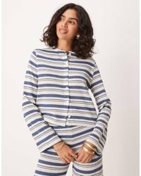 ASOS - Long Sleeve Cut And Sew Stripe Through Co Ord Top - Lyst