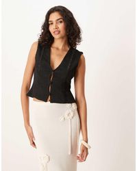 ASOS - Ripple Pleat Lace Trim Waistcoat - Lyst