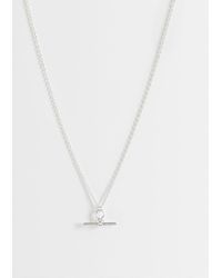 Orelia - Dainty T-bar Knot Necklace - Lyst