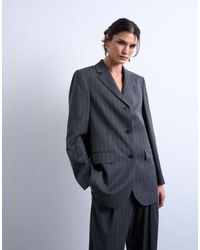TOPSHOP - 3 Button Mensy Pinstripe Blazer Co-Ord - Lyst