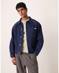Calvin Klein - Darted Workwear Jacket With Contrast Stitching - Lyst