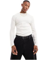 ASOS - Long Sleeved Muscle Fit Rib T-shirt - Lyst