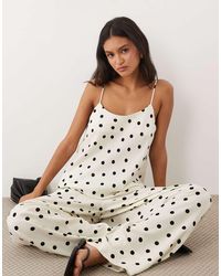 ASOS - Linen Blend Wide Leg Pull On Trouser - Lyst