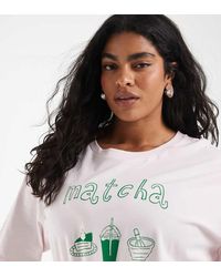 ONLY - Oversized T-shirt With Matcha Print - Lyst