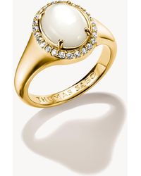 Thomas Sabo - Halo-ring mit perlmutt und weißem zirkonia - Lyst