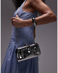 Mango - Metal Clutch Bag - Lyst