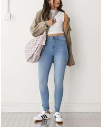 Noisy May - Callie High Waisted Skinny Jeans - Lyst