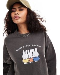Daisy Street - X Miffy Washed Relaxed Sweatshirt With Street Besties Graphic - Lyst