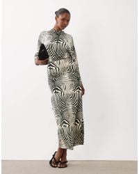 ASOS - Batwing Zebra Print Maxi Dress - Lyst