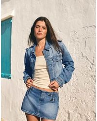 Bershka - Cropped Denim Jacket - Lyst