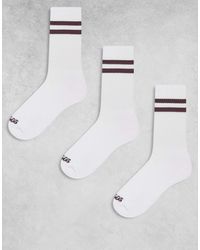4505 - 3 Pack 2 Stripe Quick Dry Crew Socks - Lyst
