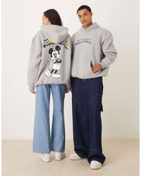 ASOS - Disney Unisex Oversize Scuba-style Fabric Hoodie With Mickey Mouse Print - Lyst