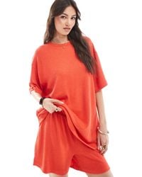 ASOS - – strukturiertes oversize-t-shirt aus strick - Lyst