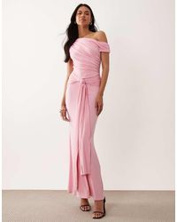 TFNC London - Slinky Draped One Shoulder Maxi Dress - Lyst