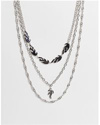 Bershka Серебристое Многорядное Ожерелье-цепочка -серебристый - Многоцветный