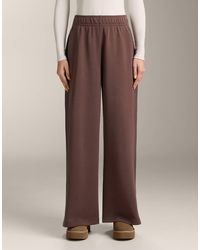 Oysho - Wide-Leg Rib Straight Trousers With Brushed Modal - Lyst