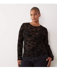 Vero Moda - Longsleeve Floral Burnout T-Shirt - Lyst