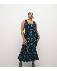 ASOS - Asos Design Curve Scoop Neck Fishtail Godet Midi Sundress - Lyst
