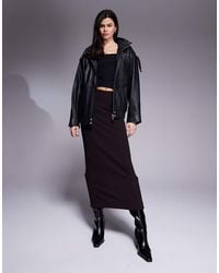 River Island - Clean Neoprene Maxi Skirt - Lyst
