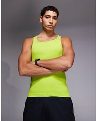 4505 - Square Neck Slim Fit Seamless Rib Training Vest - Lyst