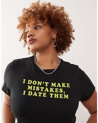 Noisy May - Baby Tee With Mistakes Print - Lyst