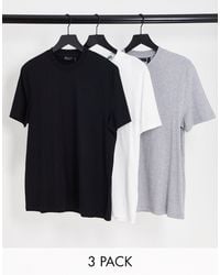 ASOS - 3 Pack T-shirt With Crew Neck - Lyst