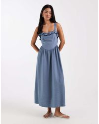 New Look - Frill Detail Strappy Midi Dress - Lyst
