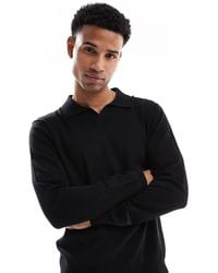 Threadbare - Top en maille à manches longues et col ouvert - Lyst