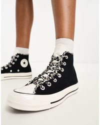 Converse - Chuck 70 hi - sneakers alte nere con lacci leopardati - Lyst