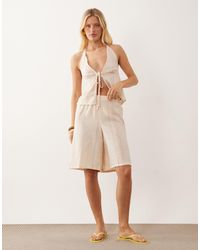 Collusion - Textured Stripe Beach Longline Short Co-ord - Lyst