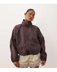 ASOS - Asos Design Petite Oversized Bubble Hem Track Jacket - Lyst
