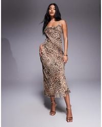 Mango - Vestido Largo De Tirantes Con Estampado De Leopardo De - Lyst