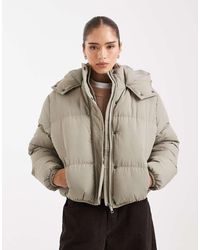Brave Soul - Hooded Cropped Puffer Jacket - Lyst